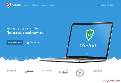 藍(lán)色大氣服務(wù)器安全軟件官網(wǎng)企業(yè)模板